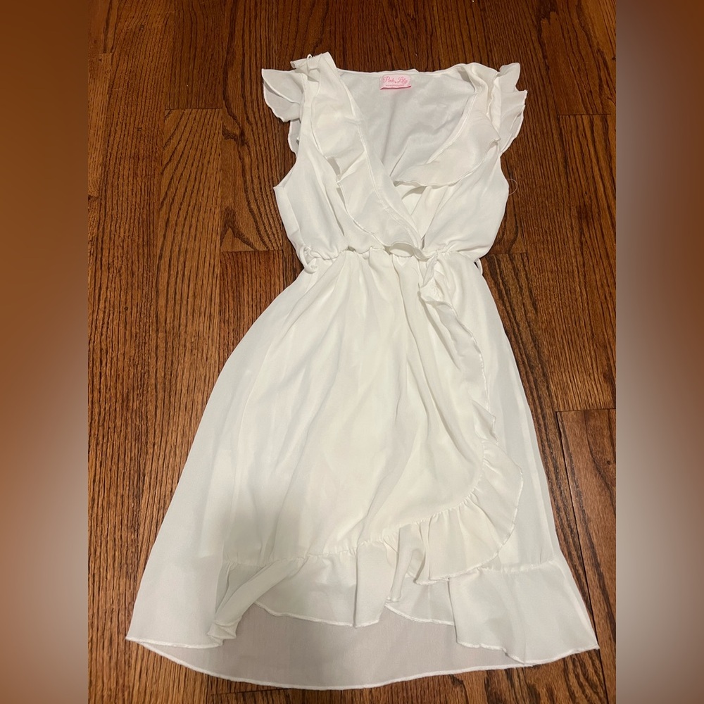 Pink Lily white dress